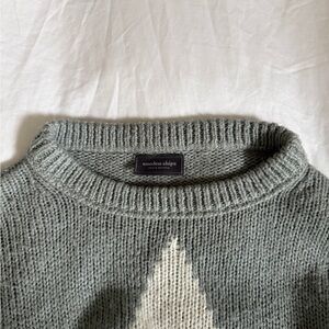 Wooden Ships Gray Crewneck Sweater with Ribbed Neckline